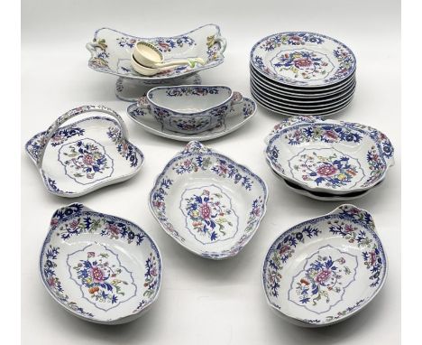 A Spode part dinner service pattern number 2886 "Bang Up" including side plates, serving basket etc.