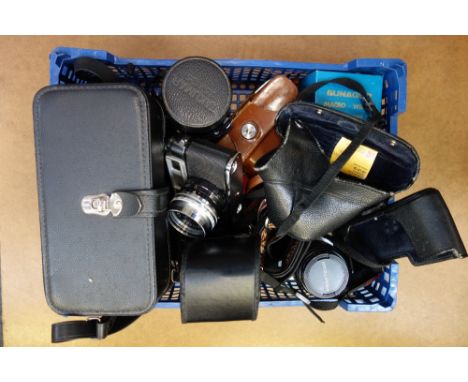 A VINTAGE YASHICA MINISTER CAMERA, similar cameras and accessories