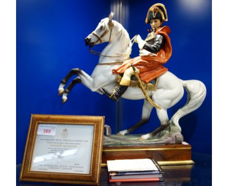 ROYAL WORCESTER; A STUDY OF NAPOLEON BONAPARTE on a wooden plinth, limited edition 527/750 with certificate (examine)