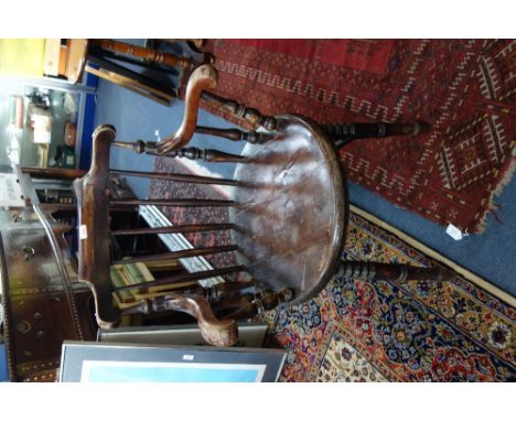 A LATE 19TH CENTURY STICK BACK ARMCHAIR