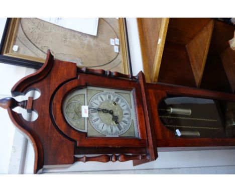 A REPRODUCTION MINIATURE MAHOGANY LONGCASE CLOCK, 148cm high