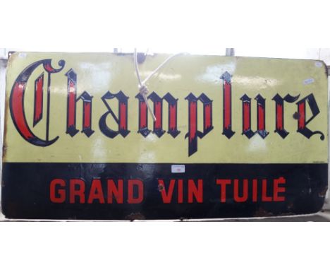 A FRENCH ENAMEL SIGN "CHAMPLURE GRAND VIN TUILE