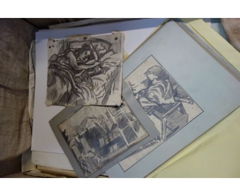 BARRY HIRST: A collection of life drawings and other studies dated '58, a collection of earlier figure drawings by other arti