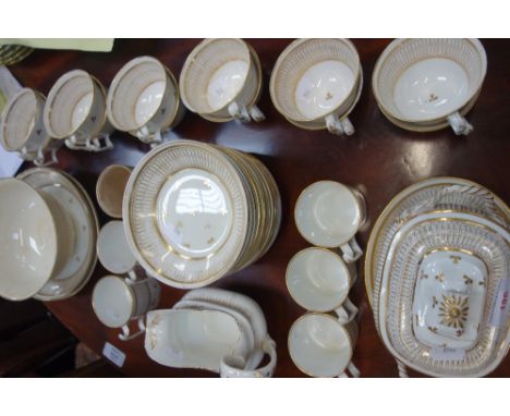 AN EARLY 19TH CENTURY DERBY PART TEA SERVICE decorated in gilt
