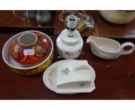 A POOLE POTTERY DELPHIS BOWL and other Poole Pottery