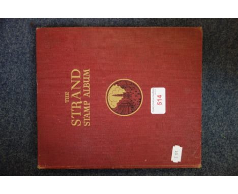 A VINTAGE RED STRAND STAMP ALBUM, containing world stamps and another similar (2)