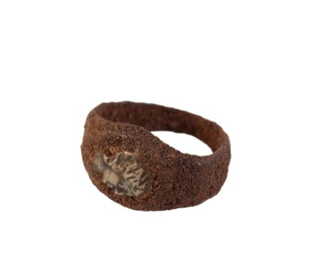 ROMAN 'SILVER' IN IRON PORTRAIT RING, 1st/2nd century Provenance: Private Collection, Somerset
