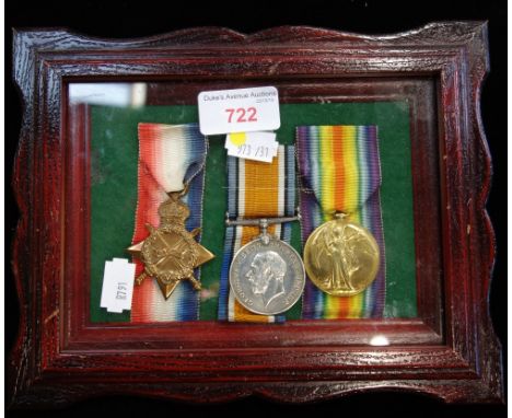 A 1914/15 TRIO TO PTE R J ALLEN SEAFORTHS who was commissioned into the RAF as a Pilot 1914/15 Star correctly impressed - 212