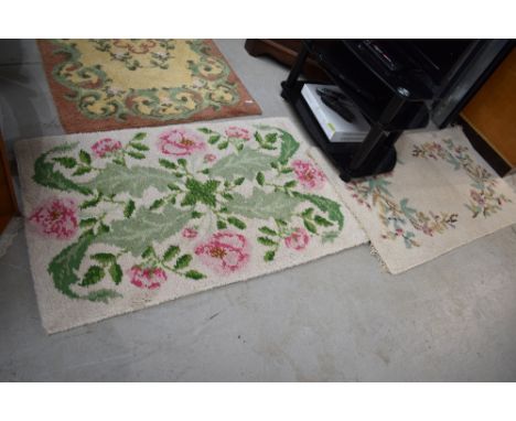 Four vintage wool rugs
