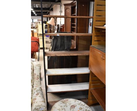 A rustic open shelf unit, approx. W107cm H192cm