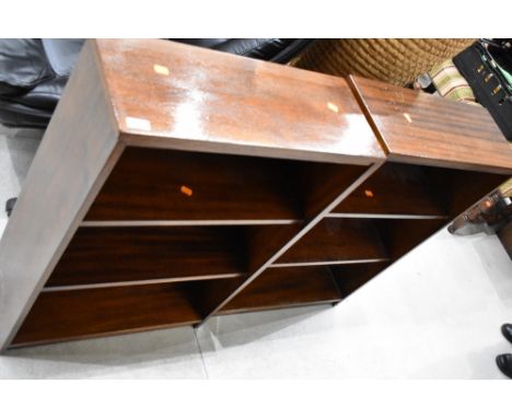 Two matching hard wood book cases or shelf units 60cmx88cmx23cm