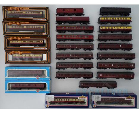 A quantity of OO gauge passenger coaches by BACHMANN, MAINLINE, AIRFIX etc. all in BR liveries - G/VG in F/G boxes (where box
