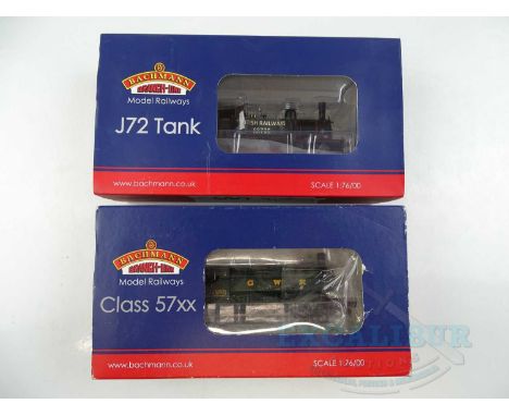 A pair of BACHMANN OO gauge steam tank locos comprising a Class J72 in BR black (A/F sticker to side) and a Class 57xx in GWR