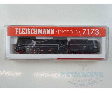 A FLEISCHMANN N gauge 7173 German outline BR01 class streamlined steam locomotive in DR black livery - VG in G box