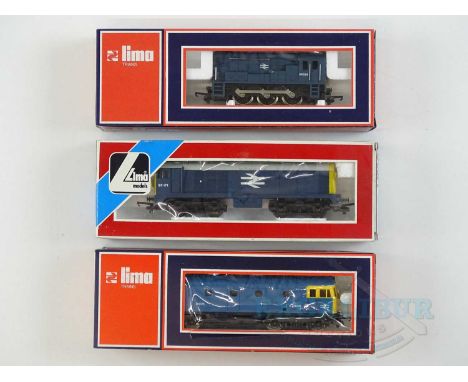 A group of LIMA OO gauge diesel locomotives including classes 09, 20 and 33, all in BR blue livery - G/VG in G boxes (3)