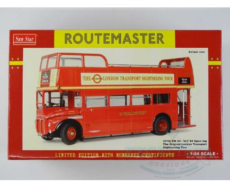 A SUNSTAR 1:24 scale 2910 Routemaster bus 'RM94 - VLT 94: Open top The Original London Transport Sightseeing Tour', as new, s