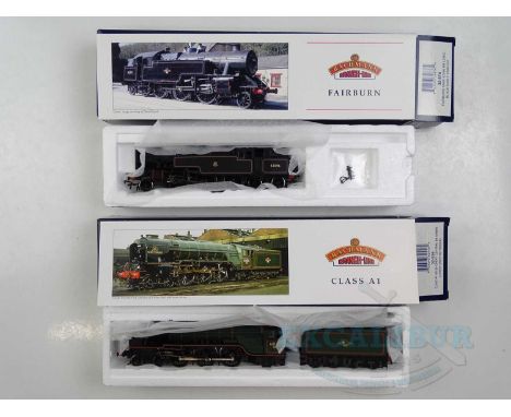 A pair of BACHMANN OO gauge steam locomotives comprising 32-556 A1 Class 'Great Central' in BR green and 32-876 Fairburn tank