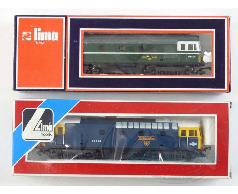 A pair of LIMA OO gauge class 33 diesel locomotives in BR green and blue liveries - G/VG in G boxes (2)