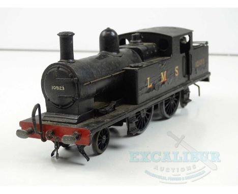 A LEEDS MODEL COMPANY O gauge coarse scale ex-L&amp;Y 2-4-2 steam tank locomotive in LMS black numbered 10923, motor bogie de