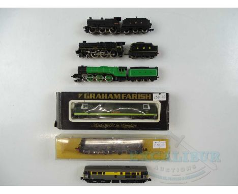 A group of GRAHAM FARISH and PECO N gauge steam and diesel locomotives, some a/f, in various liveries - G/VG in F/G box where