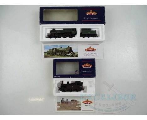 A pair of BACHMANN OO gauge steam locomotives comprising a Class 3F Jinty in BR black and a Class 4MT in BR green - VG/G in G