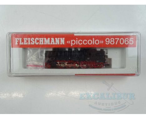 A FLEISCHMANN N gauge 987065 German outline BR65 class steam tank locomotive in DB black livery - VG in G box