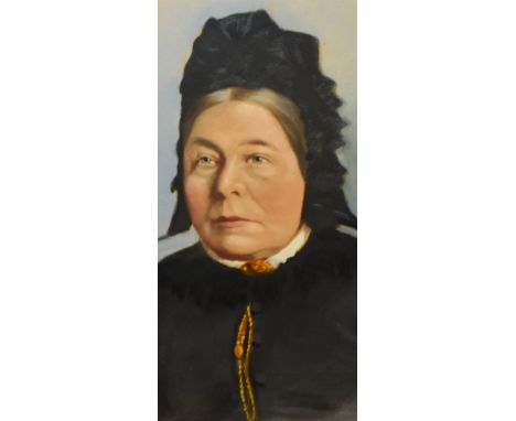 19th/20th Century School, oil painting, A portrait of an elderly lady, framed, set within an oval gilt card mount, and under 