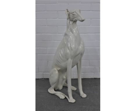 Large model of a seated greyhound, 76cm tall 