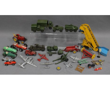 Collection of vintage Dinky diecast toys, including an elevator loader and military vehicles, etc (all playworn) (a lot) 