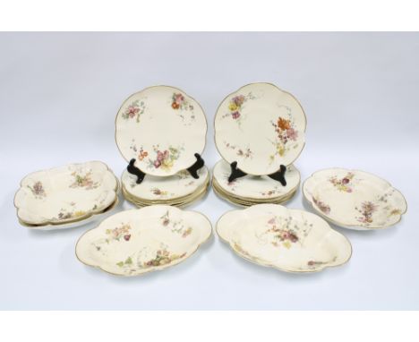 Royal Worcester Blush Ivory dessert service with plates and serving dishes, (17) (some a/f) 