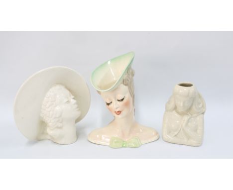 Three retro / vintage head vases (3) 25cm.
