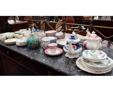 A QUANTITY OF EARLY 19TH CENTURY AND LATER TEA WARES together with a small quantity of Style Craft china by Midwinter and fur