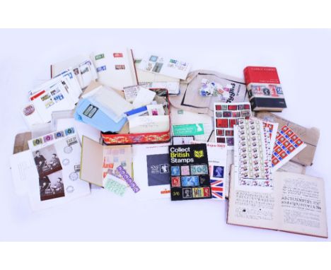 A SELECTION OF STAMPS including one album containing penny reds, some first day covers, loose stamps, GB and Commonwealth alb