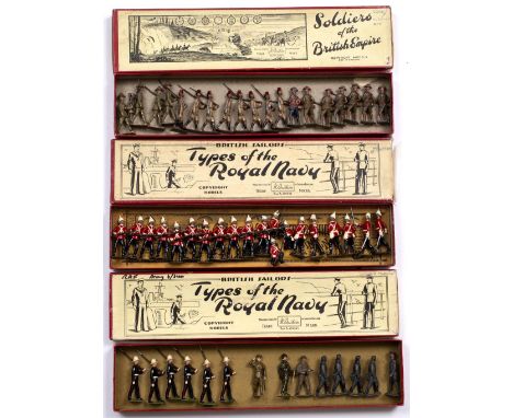 A LARGE COLLECTION OF EARLY 20TH CENTURY BRITAINS LEAD SOLDIERS with various boxes including The Royal Sussex Regiment, The Y