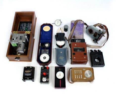 A QUANTITY OF VARIOUS INSTRUMENTS to include a vault ammeter, a galvanometer and further items