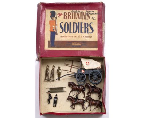 BRITAINS LEAD SOLDIERS  to include Royal Horseguards, Royal Army Medical Corps, ambulance wagon number 145, Mountain Battery 