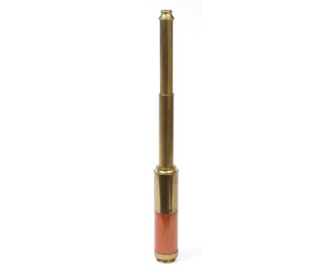 A LATE 19TH CENTURY TWO DRAWER DOLLAND OF LONDON TELESCOPE with re-lacquered barrel, signed to drawer, barrel measures 23cm o