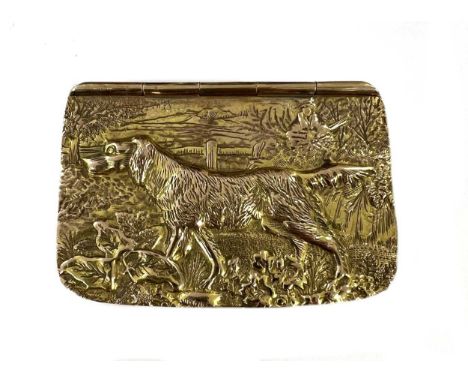A late 20th century 9ct gold novelty snuff box, mark of James Dixon &amp; Sons Ltd., Sheffield 1986, of rectangular form with
