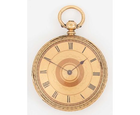Henry Norton, Stamford - A late 19th century open faced pocket watch, circa 1870, engine turned dial with decorative inner, b