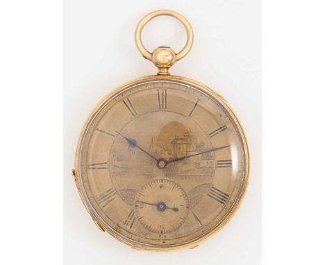 J. F. Jacot, Le Locle - A late 19th century open faced pocket watch,  circa 1880, engine turned dial, inner engraved with a c