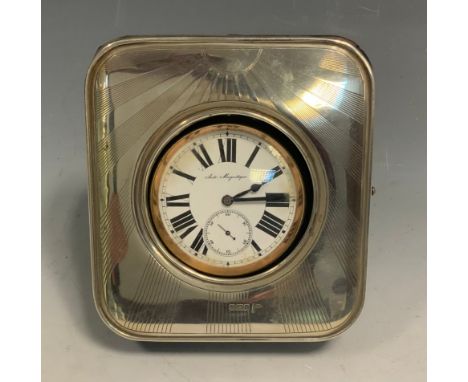 A silver 'mammoth' pocket watch case, engine turned, Sheffield 1936;  a large pocket watch, subsidiary dial 