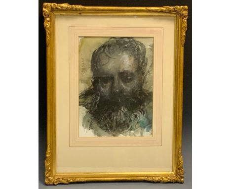 T O Dinnell (Irish)Portrait of a Bearded Mansigned, mixed medium, 24cm x 17cm 