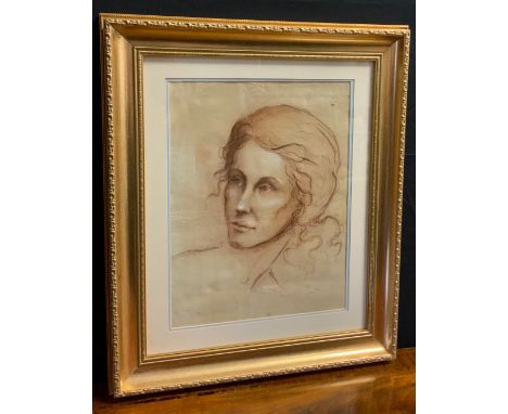English School (19th century)Portrait of Ladychalk and watercolour, cm x 31cm 