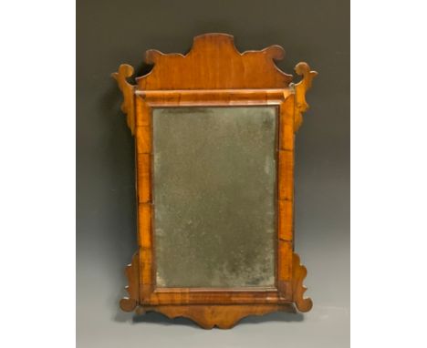 An 18th century Vauxhall mahogany mirror, 49cm high, 32cm wide 