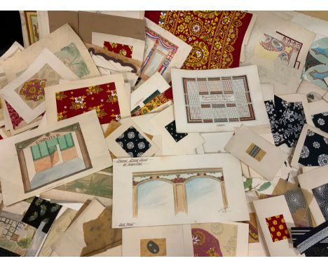 Willshaw Ceramic Archives - various tile designs, including mosaic panels for a shop front, late 19th - early 20th century 