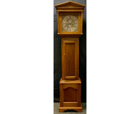 A 19th century oak longcase clock, 31cm diam, with silvered chapter ring, with Roman numerals, inscribed Ashton, Tideswell, g