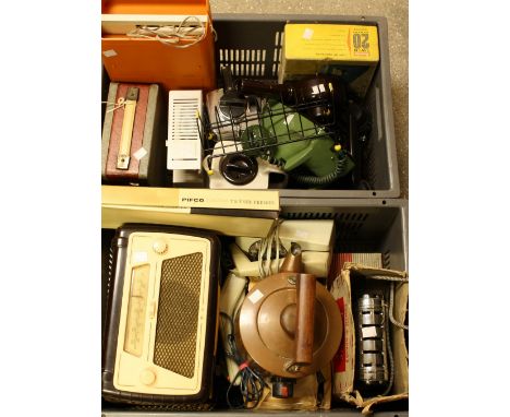 A Vidor portable radio; a 1970's Philips portable record player; a Goblin Teasmade; a Bakelite telephone; a Siemens Bakelite 