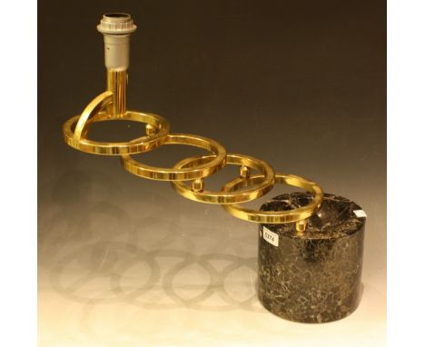 A contemporary marble and brass adjustable table lamp 