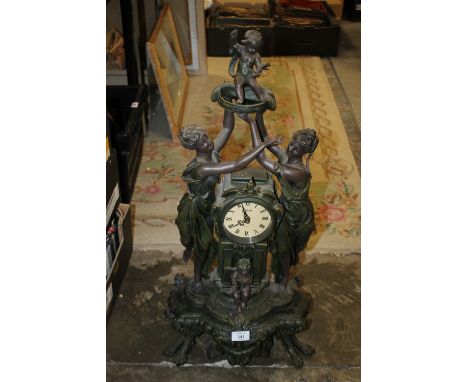 A LARGE MODERN JULIANA FIGURATIVE MANTLE CLOCK 