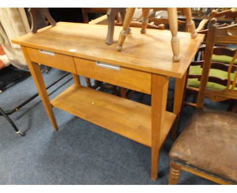 A MODERN TWO DRAWER CONSOLE TABLE W 113 CM